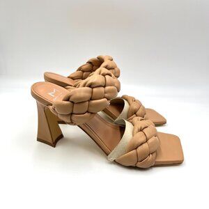 Marc Fisher Womens Size 8 Hammy Brown Nude‎ Beige Tan Heels Sandals Shoes
